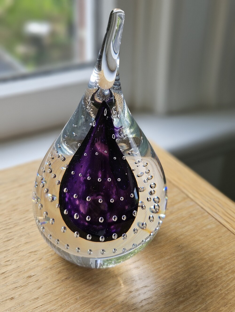SALE! Purple Teardrop Crystal Paperweight